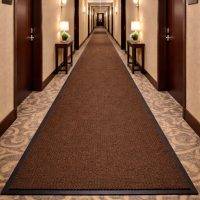 Ribbed entrance mats hotel hallway