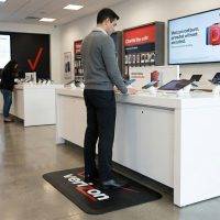 Smooth Anti-Fatigue Logo Mat- in use Smooth Anti-Fatigue Logo Mat- in use