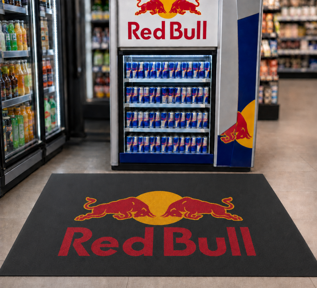 Floor-poster-rubber-logo-mats-in-use Floor-poster-rubber-logo-mats-in-use