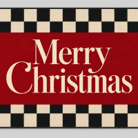 Cherry Red Christmas Checkerboard