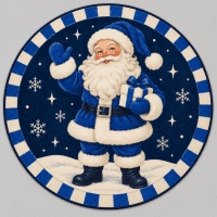 Cobalt Santa snowy round