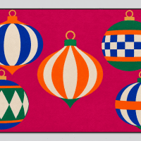 Fuchsia geometric holiday entrance