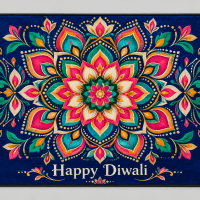 Midnight Cobalt Diwali Rangoli