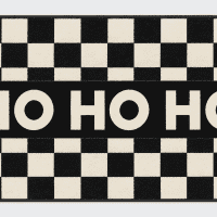 Monochrome Ho Ho Ho Checkerboard